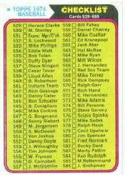 1974 Topps Baseball Cards      637     Checklist 529-660